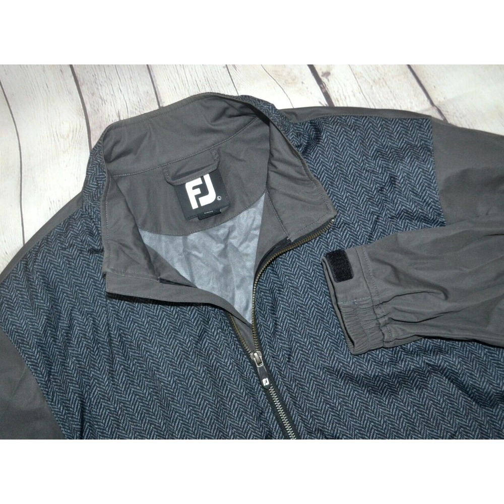 FOOTJOY Men's Long Sleeve Full Zip Windbreaker‎ Jacket SIZE LARGE Navy / Gray